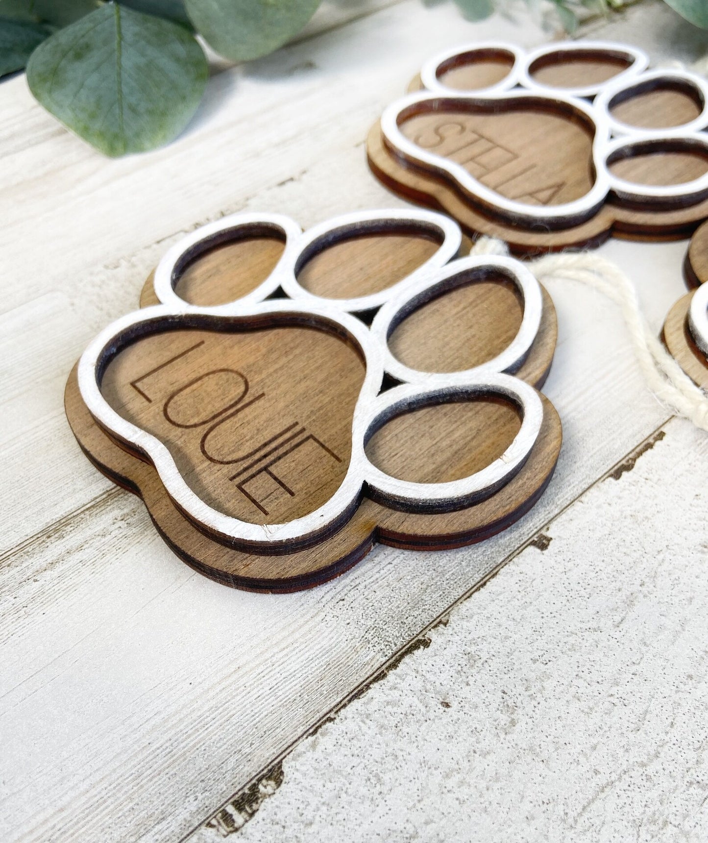 Paw Print Name Ornament