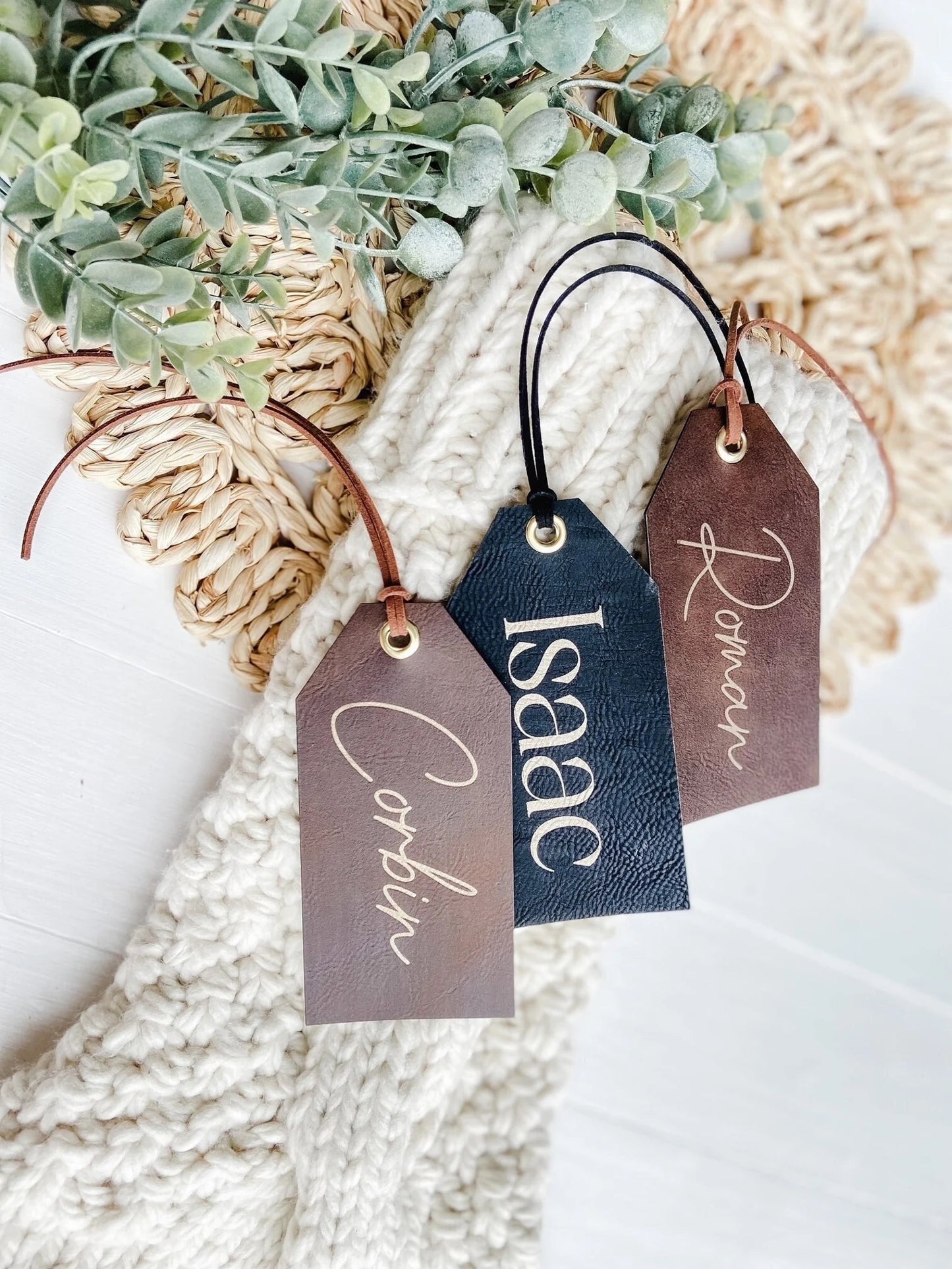 Leatherette Stocking Name Tags