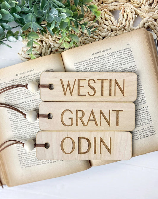 Wooden Name Bookmark