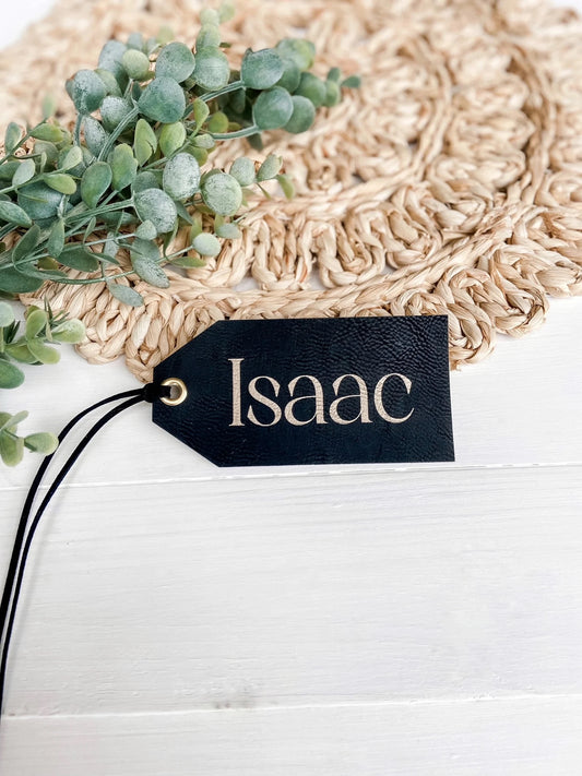 Leatherette Stocking Name Tags