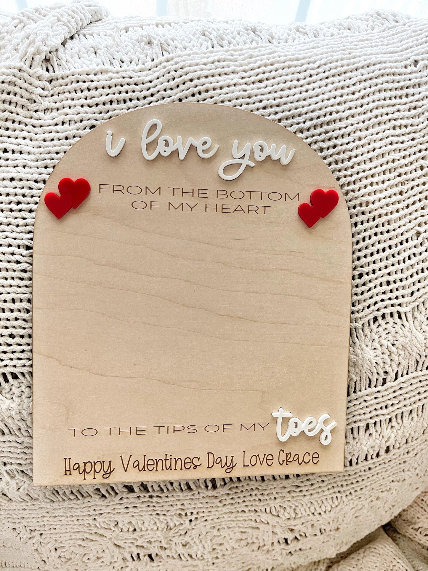 Valentine’s Day Footprint Custom Wood Sign