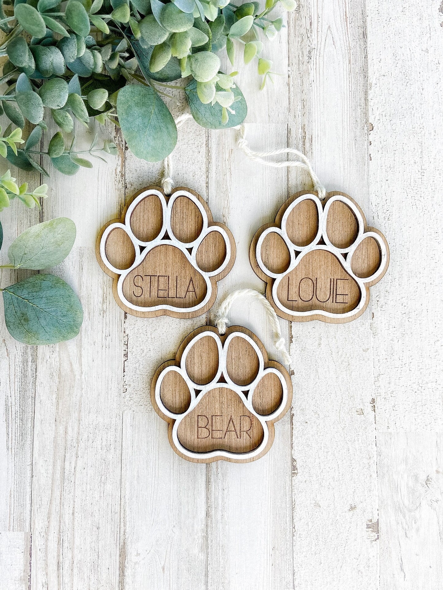 Paw Print Name Ornament