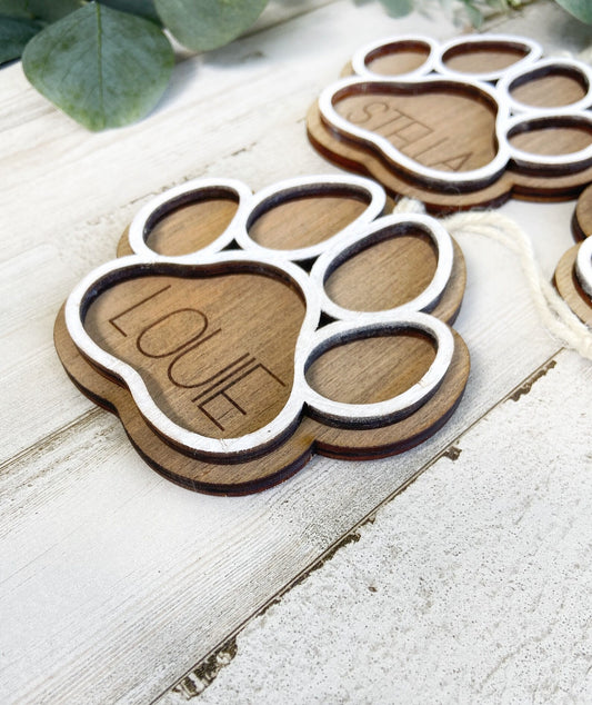 Paw Print Name Ornament